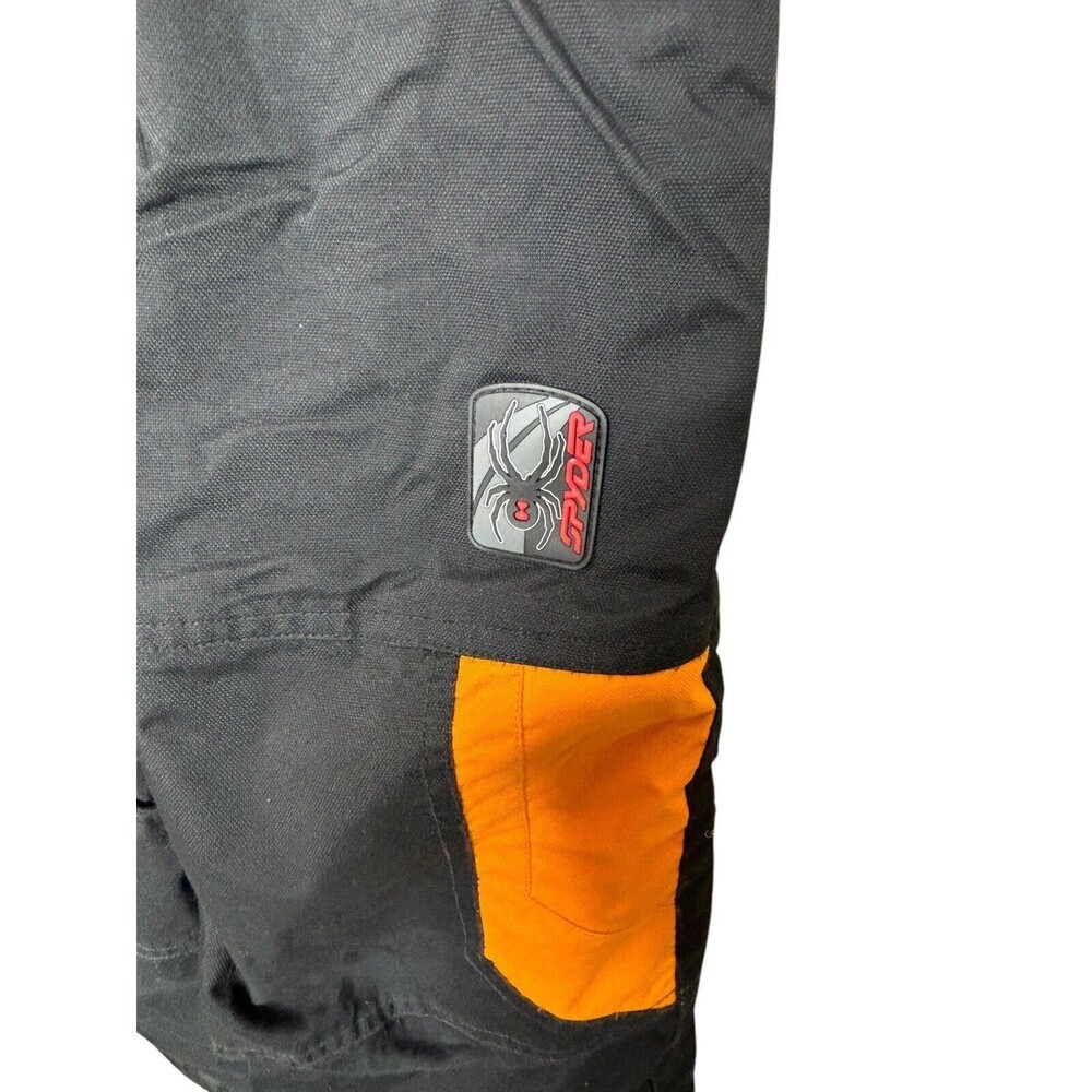 Spyder Boys Size 7 Expedition Insulated Ski Pants Suit Snow Bib Black Orange - Picture 7 of 10